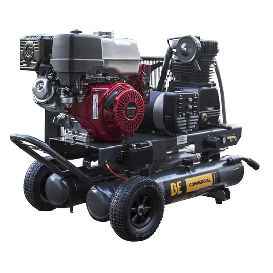BE AC138HEG2 16 CFM @ 175 PSI - 8 Gallon, Portable Gas Air Compressor And Generator Combination With Honda GX390 Engine