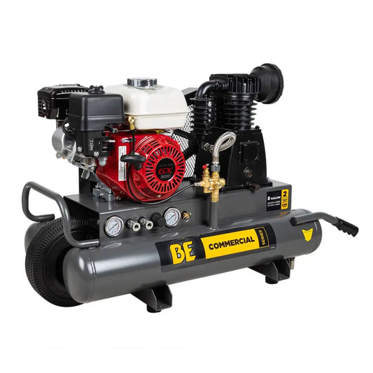 BE Power Equipment AC658HB 13.8 CFM @ 90 PSI Gas Air Compressor with Honda GX200 Engine